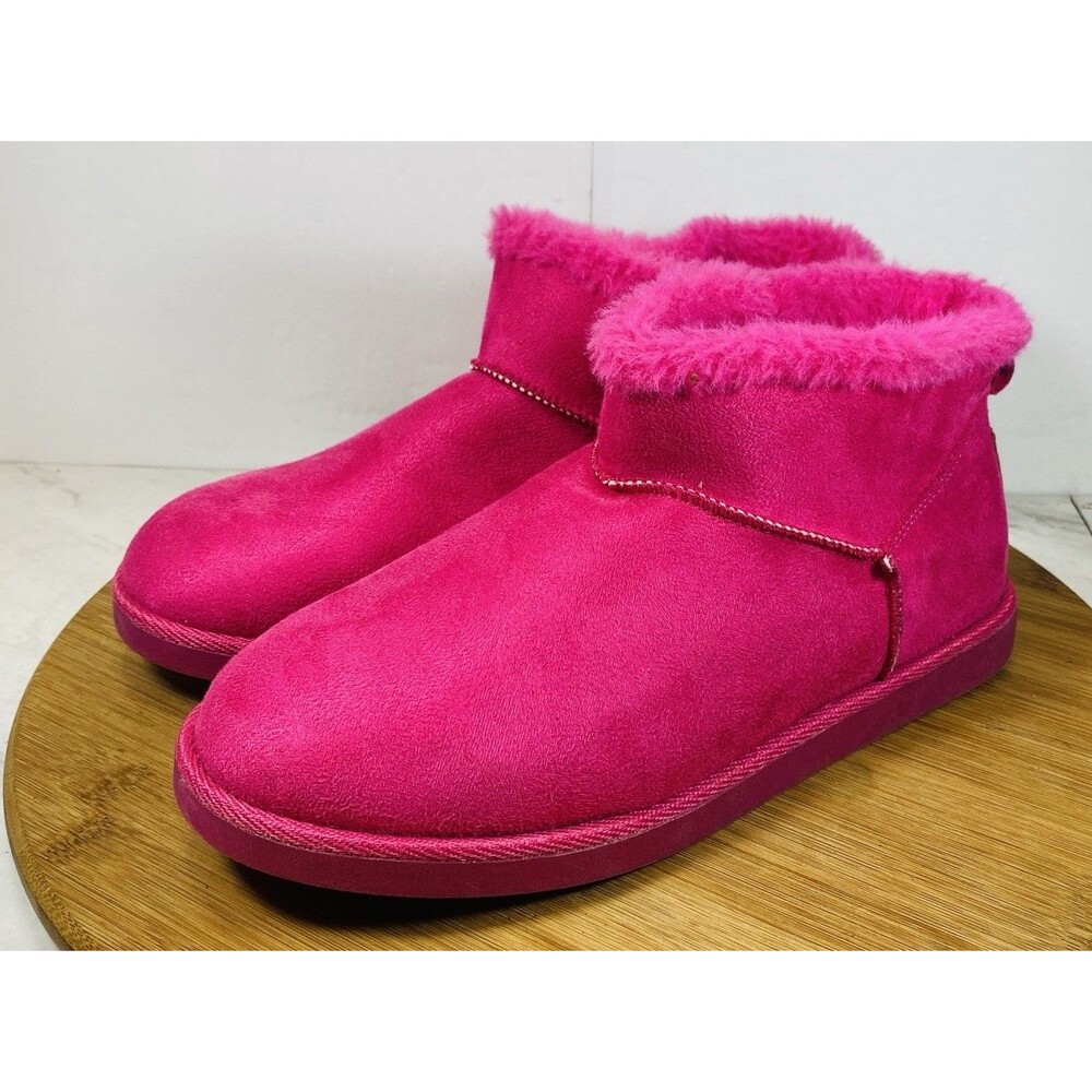 True Craft Faux Fur Bootie Pink Size 7